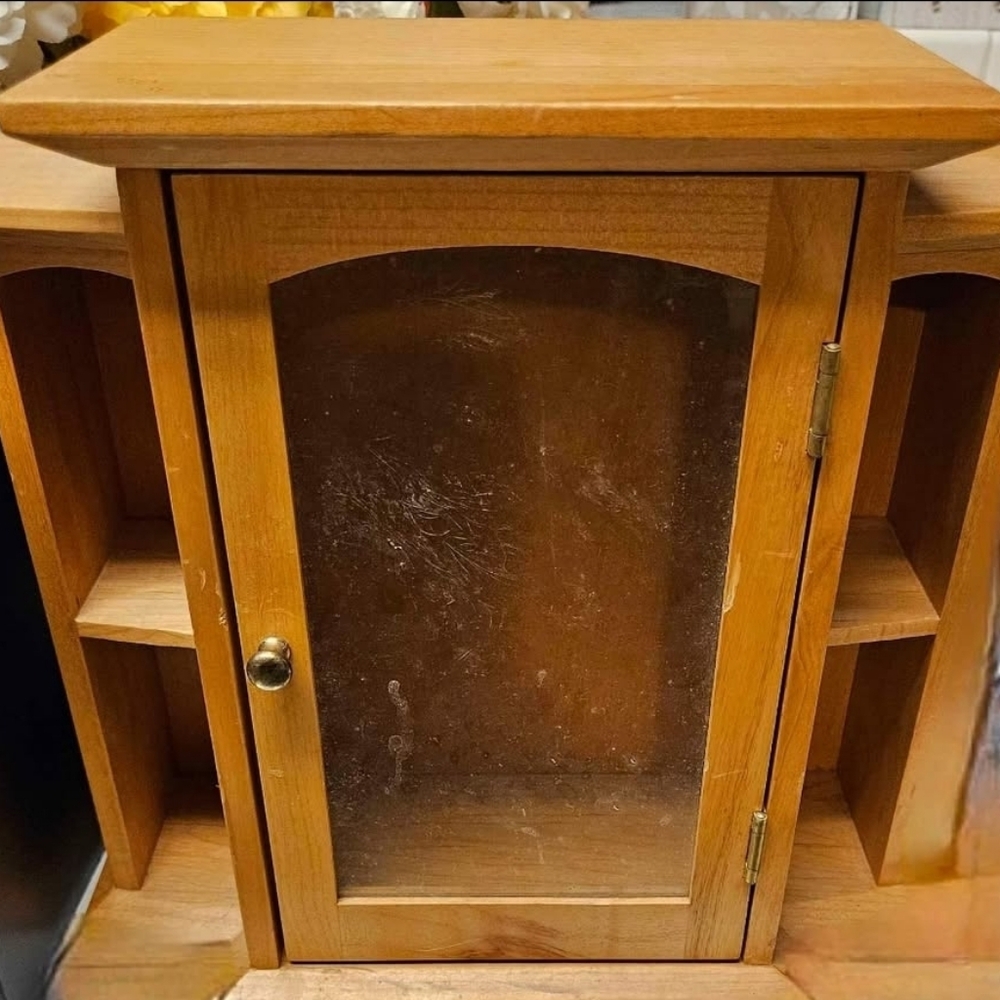 Wall Hanging Curio Cabinet Nice approx Approx 10.25 tall x 11.25 wide x 4.5" dee